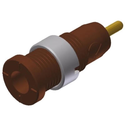 Hirschmann Test & Measurement Brown Female Banana Socket 2 mm Connector 10A 1000V AC/DC Solder Termination 975459705