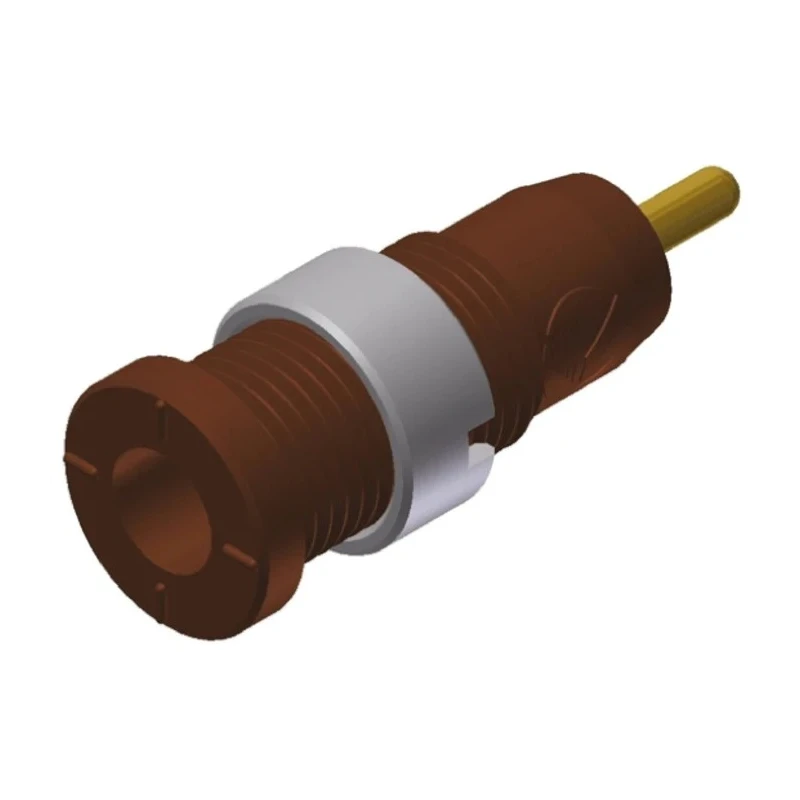 Hirschmann Test & Measurement Brown Female Banana Socket 2 mm Connector 10A 1000V AC/DC Solder Termination 975459705