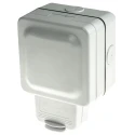 MK Electric 13A White 1 Gang Plug Socket Outdoor Surface Mounted Type G British IP66 K56486WHI
