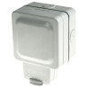 MK Electric 13A White 1 Gang Plug Socket Outdoor Surface Mounted Type G British IP66 K56486WHI