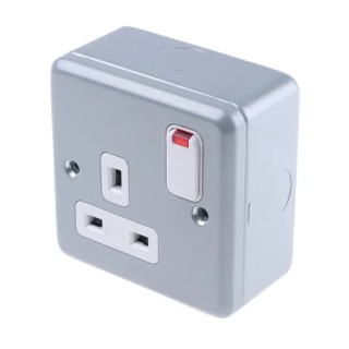 MK Electric 13A Black 1 Gang Switched Plug Socket Logic Plus Type G British K2477ALM