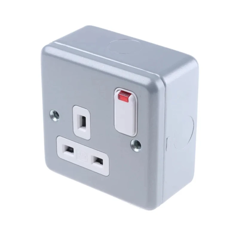 MK Electric 13A Black 1 Gang Switched Plug Socket Logic Plus Type G British K2477ALM