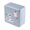 MK Electric 13A Black 1 Gang Switched Plug Socket Logic Plus Type G British K2477ALM