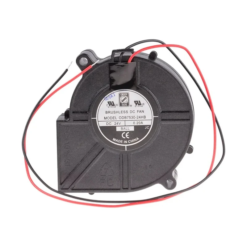 RS PRO Centrifugal Blower Fan 75 x 75 x 30 mm, 24V DC, 10 CFM, Brushless Ball Bearing, 3000 RPM 787-4013