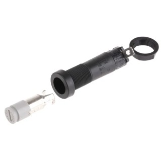 Littelfuse 20A Panel Mount Fuse Holder, 1 Pole, Slotted Cap, Glass Filled Thermoplastic Body, 5 x 20 mm Fuse Size 03453LS1H