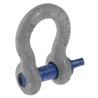 RS PRO Zinc Plated Steel Bow Shackle 1 Ton Safe Working Load Screw Pin 9.65mm Diameter 16.8mm Jaw Width 674-083