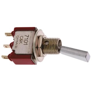 C & K Toggle Switch PCB Mount On-On SPDT Solder Terminal 28 V dc 120 V ac 7101P3YZQE