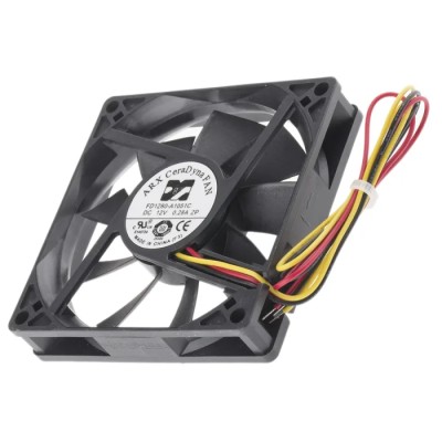ARX CeraDyna Series Ceramic Bearing Axial Fan 12V DC, 61 m³/h Air Flow, 2.52 W, 3500 RPM, IP20, 80 mm x 80 mm x 15.3 mm 