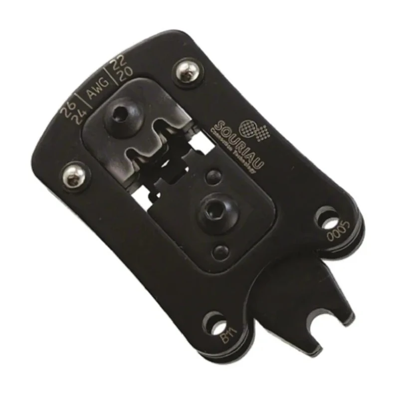 Souriau Sunbank by Eaton TRIM TRIO Crimping Head, Coaxial Type Crimp Die, Hex Size 1.6 mm, Insulated, Black S20SCM20