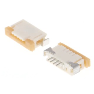 Molex 1 mm Pitch 4 Way Right Angle Female FPC Connector ZIF Top Contact 52207-0433