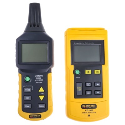 Martindale Cable Tracer with LCD Display, Cable Detection Depth 2.5m, 60 Hz Frequency, Maximum Safe Working Voltage CD1000