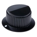 Vishay Black Plastic Rheostat Knob 43 mm Diameter 21 mm Height for 6 mm Shaft Cylindrical with Skirt ACCRFBOUTON29JF