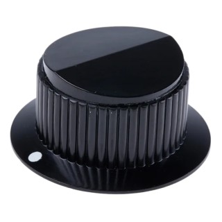 Vishay Black Plastic Rheostat Knob 43 mm Diameter 21 mm Height for 6 mm Shaft Cylindrical with Skirt ACCRFBOUTON29JF