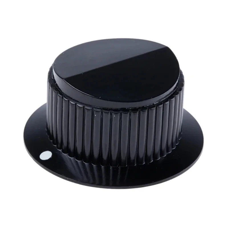 Vishay Black Plastic Rheostat Knob 43 mm Diameter 21 mm Height for 6 mm Shaft Cylindrical with Skirt ACCRFBOUTON29JF