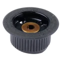 Vishay Black Plastic Rheostat Knob 43 mm Diameter 21 mm Height for 6 mm Shaft Cylindrical with Skirt ACCRFBOUTON29JF