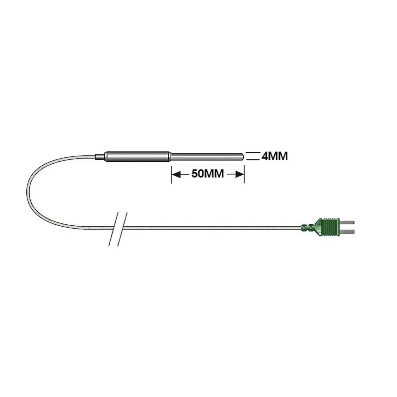 RS PRO K Narrow Immersion Temperature Probe 50 mm Length 4 mm Diameter 250 °C Max 788-7144