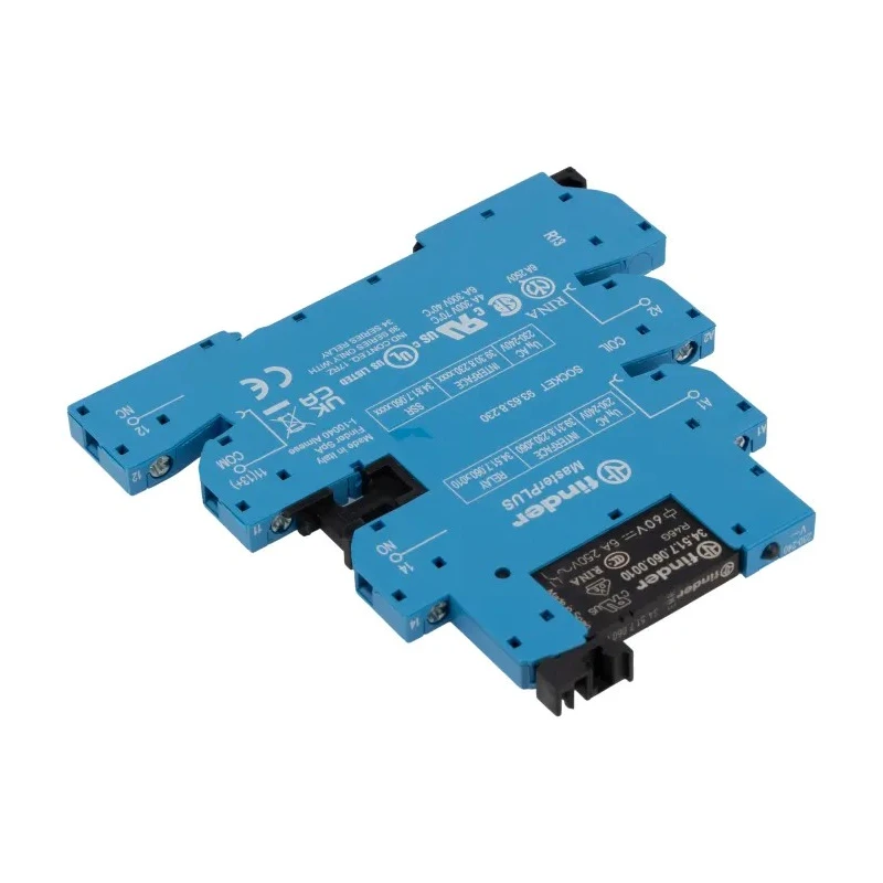 Finder Electromechanical Interface Relay Starter Module 230V AC Coil 6A SPDT Screw Terminals IP20 Protection 39.31.8.230.0060