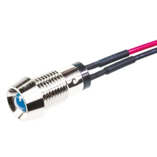 Marl Blue Panel Mount Indicator Lead Wire Termination 4.5V IP67 8 mm 