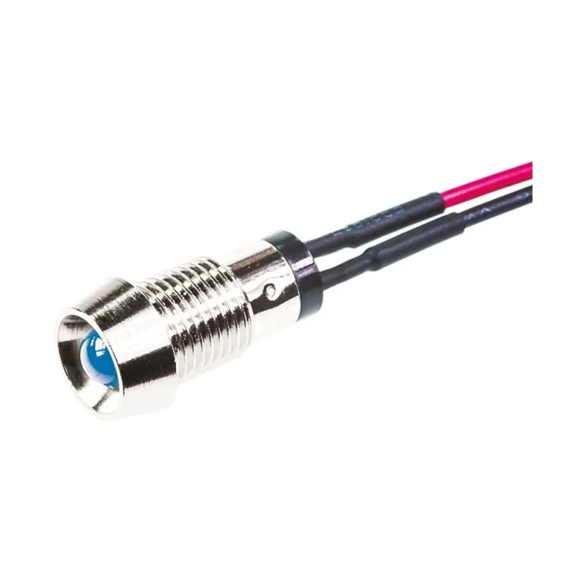 Marl Blue Panel Mount Indicator Lead Wire Termination 4.5V IP67 8 mm 