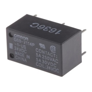 Omron PCB Power Relay 24V DC Coil 5A Switching Current G6B-2114P-1-US DC24