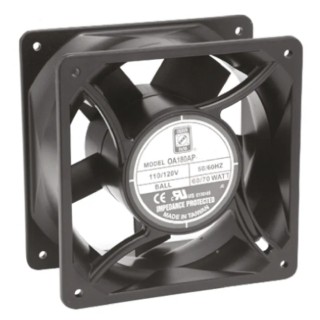 RS PRO AC Axial Fan, 230V AC, 11W Power, 120.6 m³/h Airflow, 2300 RPM, , Ball Bearing, Square Frame, 119.5 x 119.5 x IP44