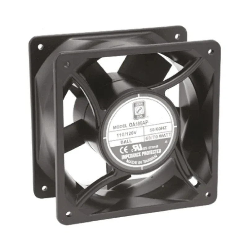 RS PRO AC Axial Fan, 230V AC, 11W Power, 120.6 m³/h Airflow, 2300 RPM, , Ball Bearing, Square Frame, 119.5 x 119.5 x IP44