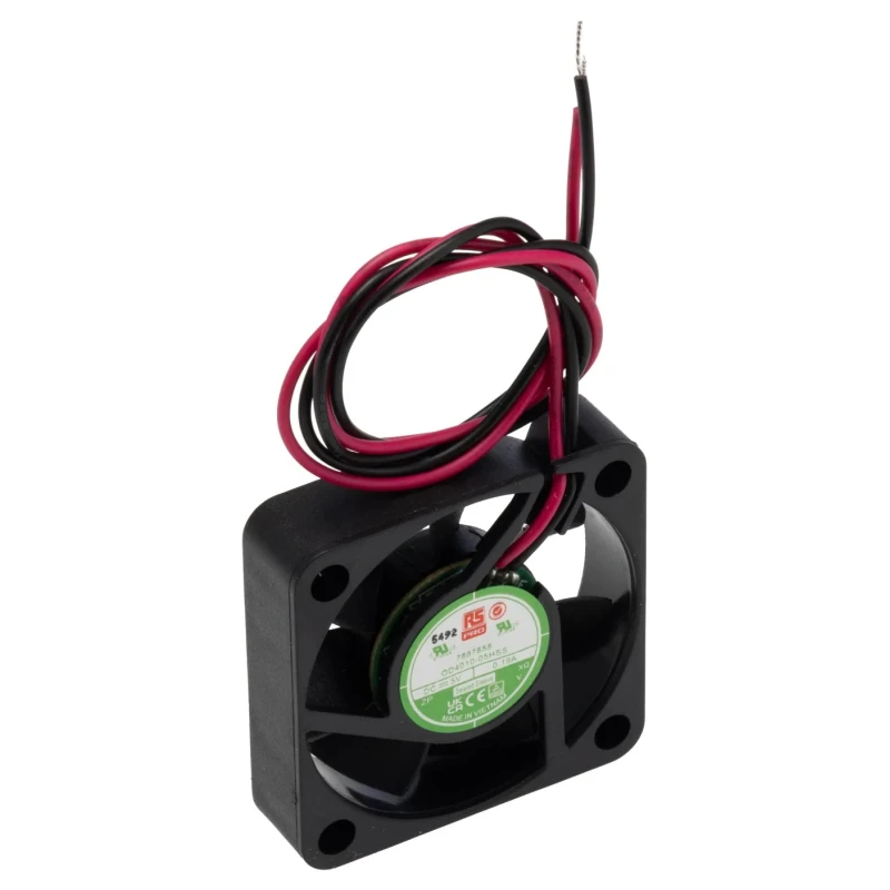 RS PRO DC Sealed Sleeve Axial Fan 5V DC, 11.9 m³/h Airflow, 1.92W Power, 190 mA Max Current, IP44, 40x40x10 mm IP44