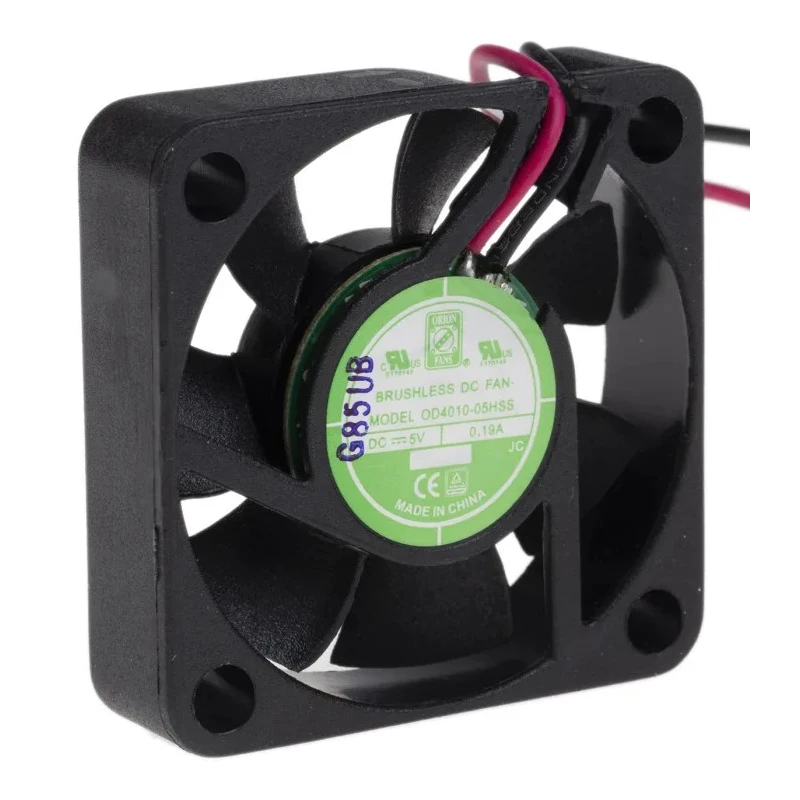 RS PRO DC Sealed Sleeve Axial Fan 5V DC, 11.9 m³/h Airflow, 1.92W Power, 190 mA Max Current, IP44, 40x40x10 mm IP44