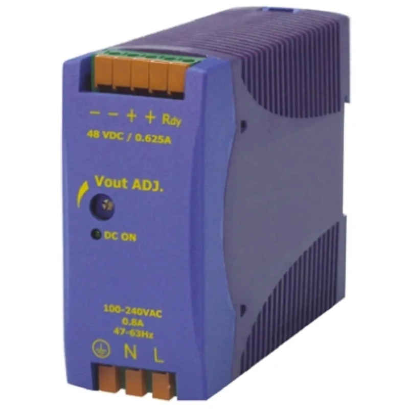 Chinfa DRAN30 Switched Mode DIN Rail Power Supply 30W 264V AC Input 48V DC Output 625mA DRAN30