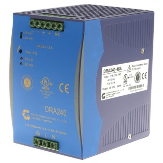Mean Well Switched Mode DIN Rail Power Supply 230V AC Input 48V DC, 5 A Output, 240 W DRA240-48A