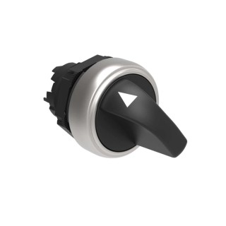 Lovato Electric Platinum Series 2 Position Selector Switch Head, 22 mm Cutout, Black Handle LPCS121