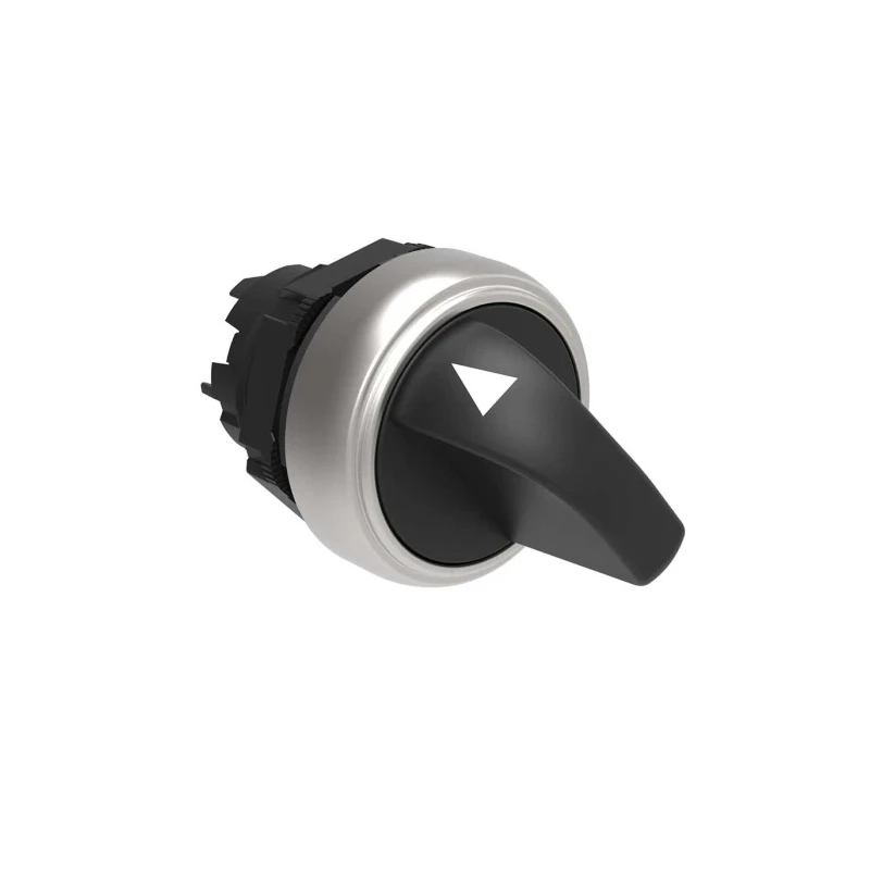 Lovato Electric Platinum Series 2 Position Selector Switch Head, 22 mm Cutout, Black Handle LPCS121