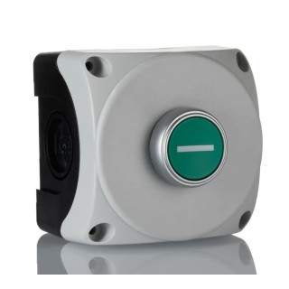 Lovato Electric Spring Return Control Station Switch SPST Green Polycarbonate Push Button I Marking 22mm Cutout S1P10