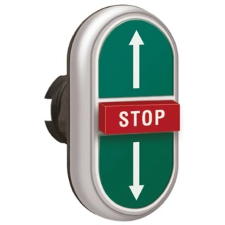 Lovato Electric Platinum Series Red, Green Spring Return Push Button Head 22 mm Cutout IP69K IP67 IP66 LPCB7355