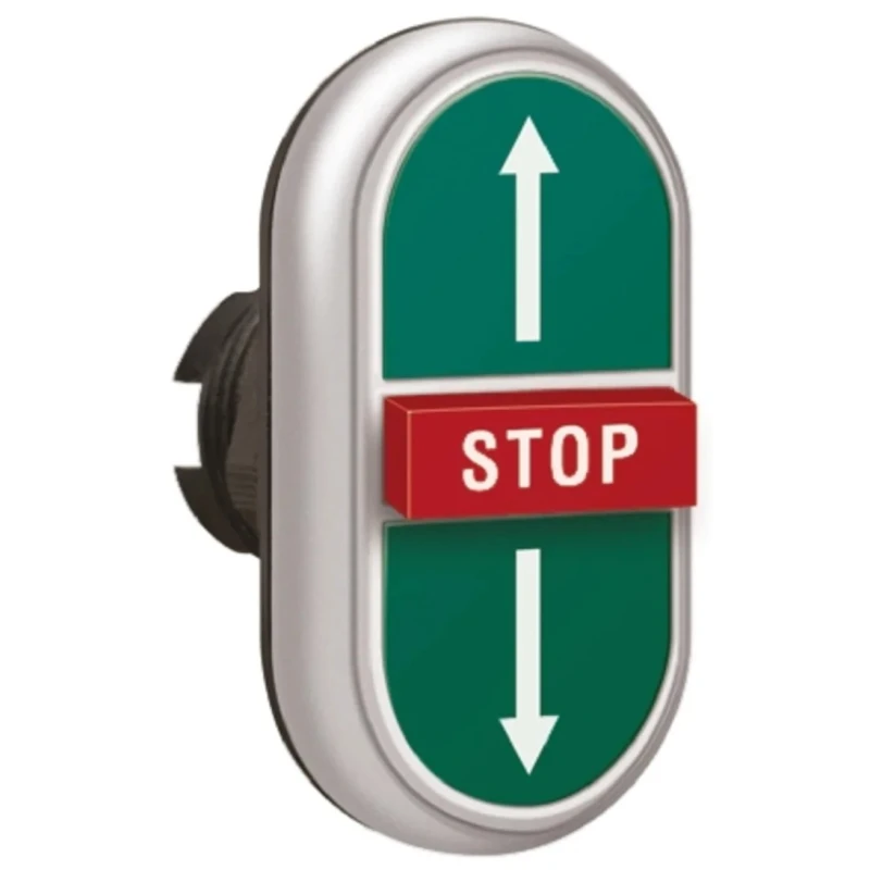 Lovato Electric Platinum Series Red, Green Spring Return Push Button Head 22 mm Cutout IP69K IP67 IP66 LPCB7355