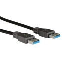 Roline USB Cable, Male USB Type A to Male USB Type A, USB 3.0, Black Jacket, 1.8 m 11.02.8970-50