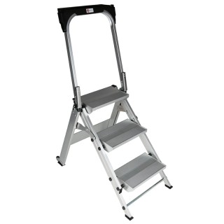 RS Pro 3 Tread Aluminium Steps 0.66m Platform Height Silver 789-8517