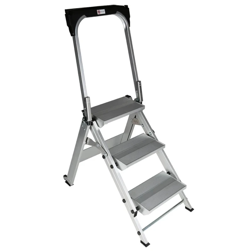 RS Pro 3 Tread Aluminium Steps 0.66m Platform Height Silver 789-8517