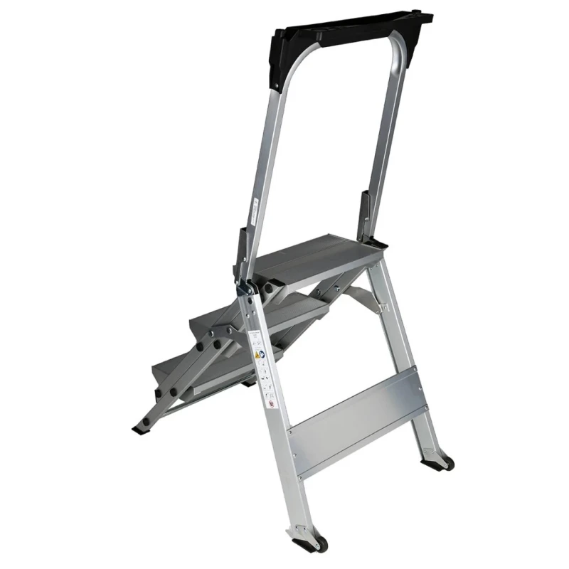 RS Pro 3 Tread Aluminium Steps 0.66m Platform Height Silver 789-8517