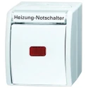 Busch Jaeger - ABB 2 Way Retractive Light Switch 1 Gang, Surface Mount, IP44, 10A, 25V, Neon Illumination 2601/6 SKWNH-54