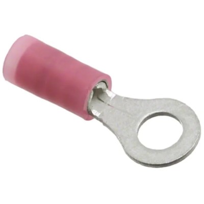 Molex Avikrimp Insulated Ring Terminal M4 Stud Size 22 AWG–18 AWG Wire Size Red 19324-0004