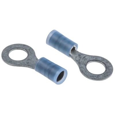 Molex Avikrimp Insulated Ring Terminal, M6 Stud, 18 AWG to 14 AWG Wire Size, Blue 19324-0010