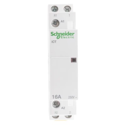 Schneider Electric Acti9 iCT Contactor 12V AC Coil 2-Pole 16A 1 NO/1 NC 250V AC