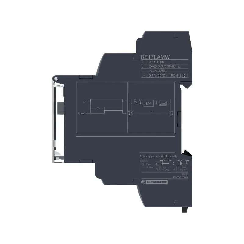 Schneider Electric Harmony Time Series DIN Rail Timer Relay 2-Contact, 24 V dc 24 V ac, 240 V ac, 1 s to 100 h RE17LAMW