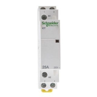 Schneider Electric iCT Contactor, 48V AC Coil, 2-Pole, 25 A, 1.3 W Power Rating, 2 NO Contacts, 250V AC Contact Voltage Acti9