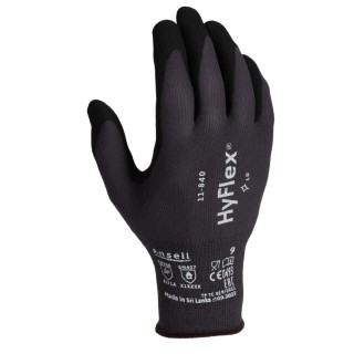Ansell HyFlex 11-840 Grey Nylon Spandex Work Gloves Size 9 with Nitrile Coating 11840090