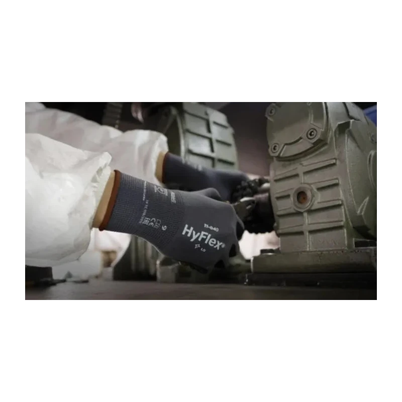 Ansell HyFlex 11-840 Grey Nylon Spandex Work Gloves Size 9 with Nitrile Coating 11840090
