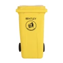 RS PRO 240L Yellow Flip High Density Polyethylene Wheeled Waste Bin 790-6879
