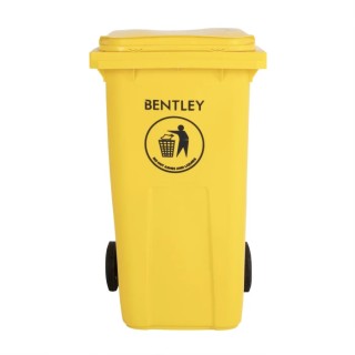 RS PRO 240L Yellow Flip High Density Polyethylene Wheeled Waste Bin 790-6879