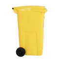 RS PRO 240L Yellow Flip High Density Polyethylene Wheeled Waste Bin 790-6879